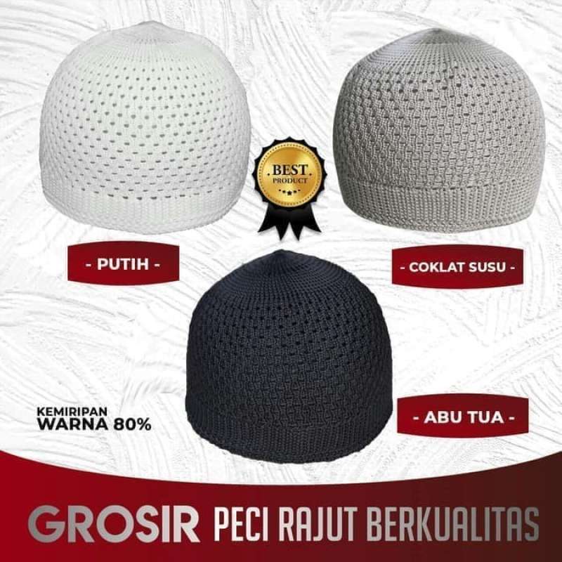 Jual Peci Haji Rajutan Warna / Topi Rajutan / Peci Rajutan / Kopiah ...
