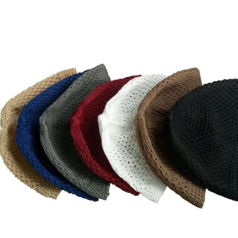 Jual Peci Haji Rajutan Warna / Topi Rajutan / Peci Rajutan / Kopiah ...