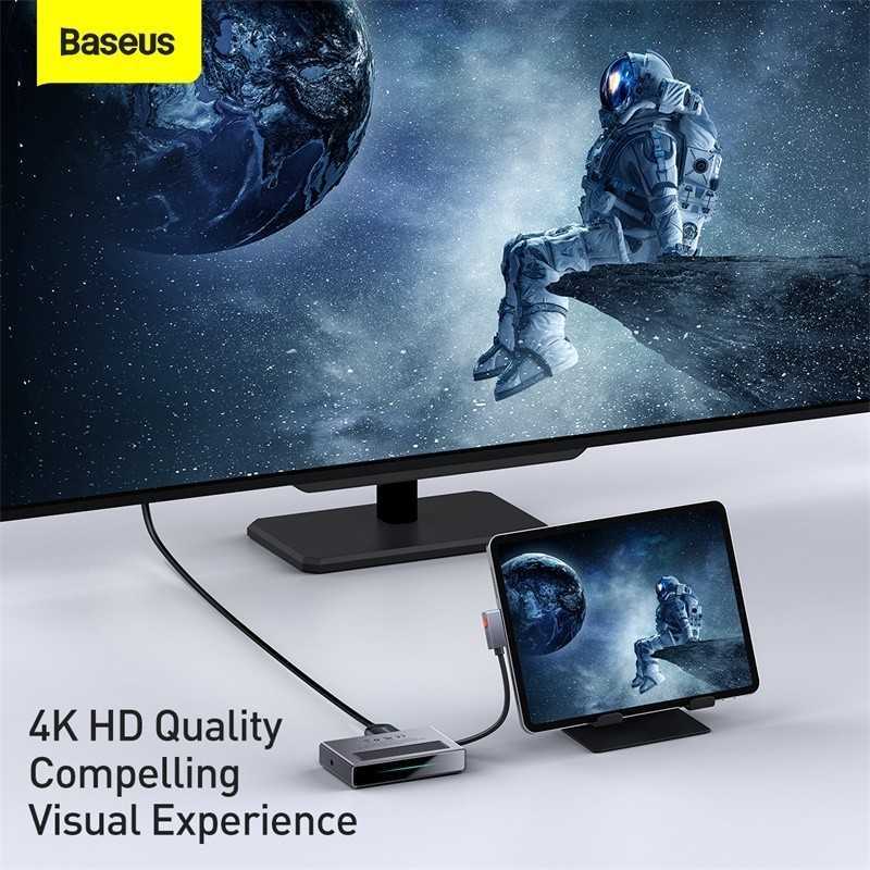 Baseus Original Magic Multifunctional in HUB Type C to 4K HDMI 100W USB  Jack Audio TF SD Tipe C Fast Charging Adapter Adaptor