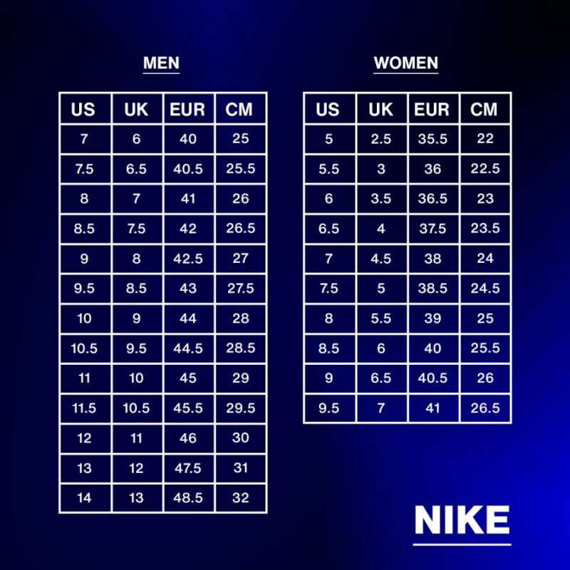 Air Max Nike Size Chart Shoes Air Force Size Chart Nike Cm Nike