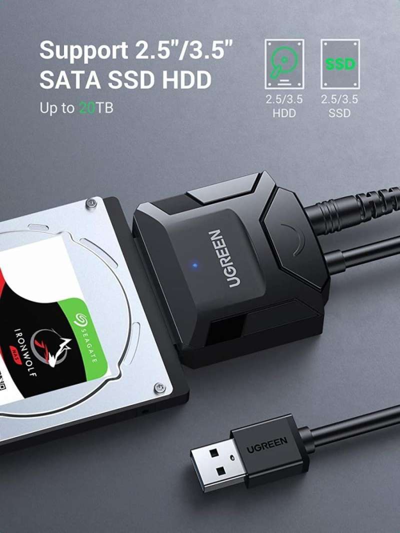 Jual Ugreen 20611 Converter USB 3.0 To Sata For 2.5/3.5 Sata Hdd/ssd Di ...