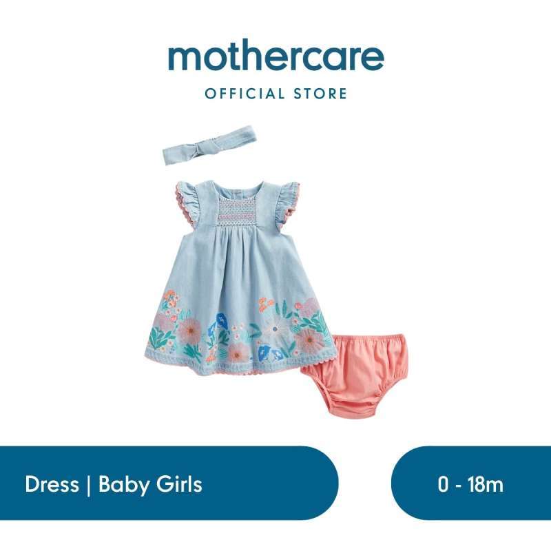 mothercare party dresses Pink Strawberry Floral Scallop Sleeve Embroidered Tulle Party Dress