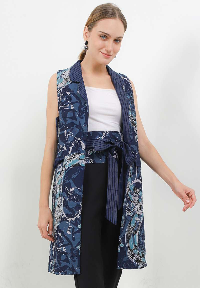 Promo Rianty Batik Premium Wanita Atasan Outer Vest Hairiz With
