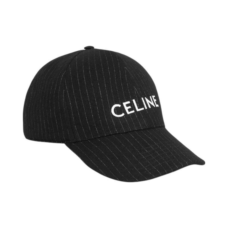 Promo Celine Baseball Cap In Flannel Noir/craie Diskon 34% Di