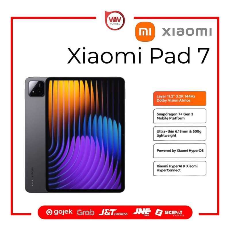 Tablet Xiaomi Pad 7 dengan RAM 8GB, Snapdragon 7+ Gen 3, dan Layar 11.2 inci, Bergaransi Resmi. Cocok untuk Kreator dan Penggemar Hiburan