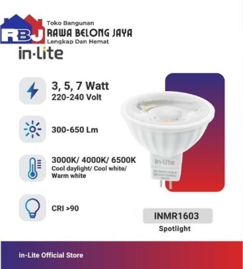 Inlite Led Magic Jual Inlite Spotlight Inmr1603 / In-lite Led Lampu Sorot Mr 1603 Tusuk ...