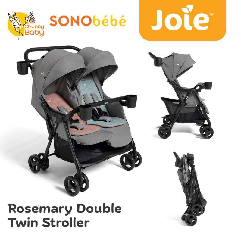 Bayi Kembar Joie Aire Twin Stroller Newborn Insert Stroller With