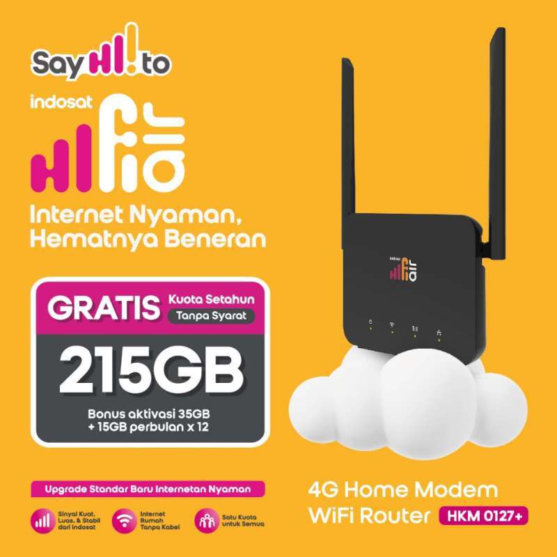 Promo Modem Hifi Air Hkm 0127+ Indosat Hifi Air 4g Home Modem Wifi ...