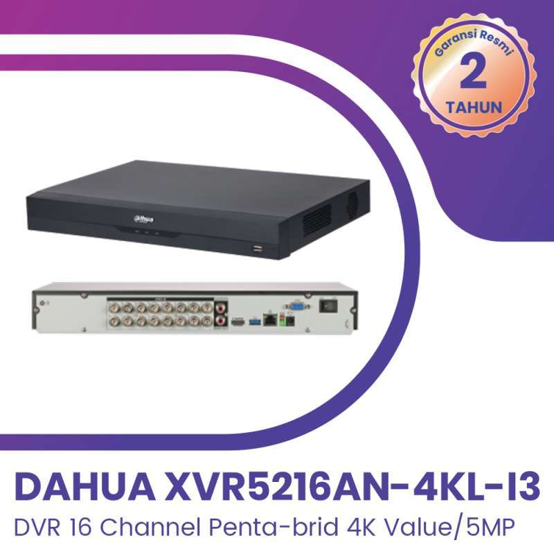 DVR DAHUA 16 CHANNEL XVR5216AN-4KL-I3 16CH Penta-brid 4K Value/5MP