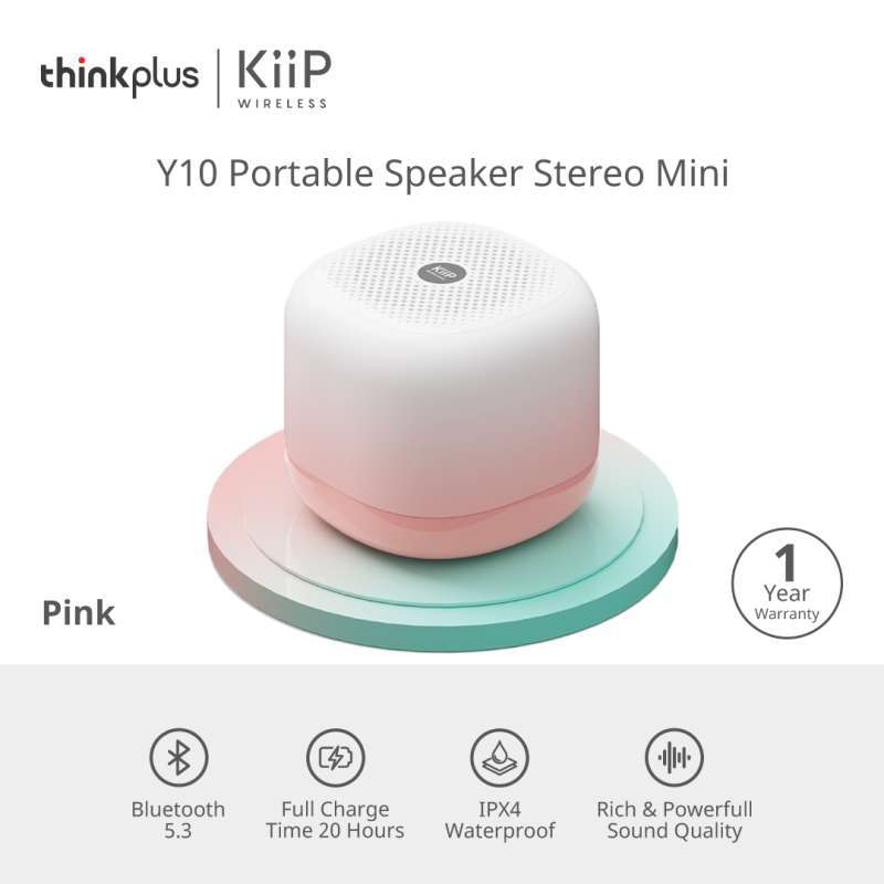 KIIP Wireless Y10 Mini Bluetooth Speaker with True Wireless Stereo, Hi-Fi Sound, and Sweat-Proof Design, Perfect for Music Lovers On-The-Go
