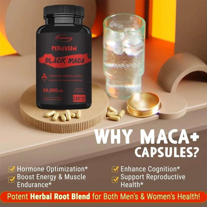 thumbnail image 2 of Xemenry Peruvian Black Maca 30000mg With Bioperine - Energy & Testosterone Booster For Men (30/60/120 Capsules) 2 of 6