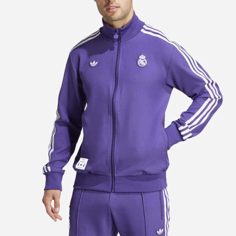 Jaket Pria Adidas Real Madrid Terrace Icons Track Top Purple (JF2582)  ORIGINAL