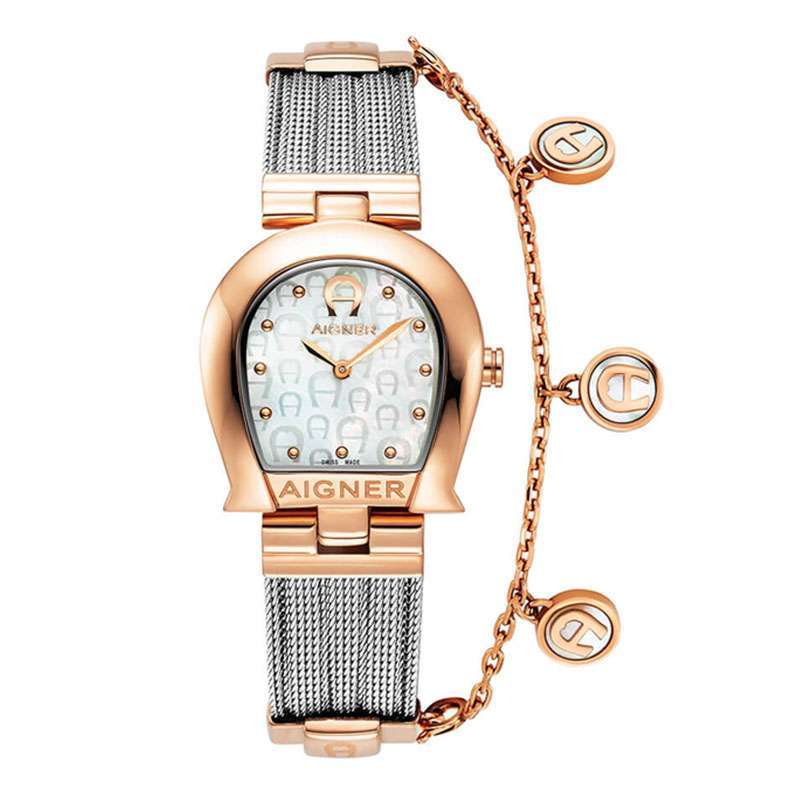 JAM TANGAN WANITA AIGNER CREMONA DUE ORIGINAL STAINLESS STEEL  SILVER KOMBINASI ROSE GOLD JAM AIGNER 273004 JAM AIGNER AGW 273004 ORIGINAL