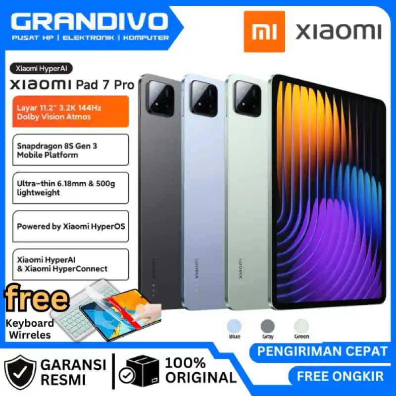 Xiaomi Pad 7 Pro untuk Kreatif dan Profesional dengan Layar 11.2 3.2K, Snapdragon 8S Gen 3, Dolby Vision Atmos, dan Baterai Besar untuk Produktivitas Optimal