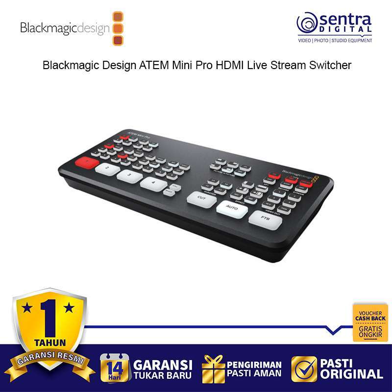 Blackmagic Design ATEM Mini Pro HDMI Professional Live Stream Switcher with  Record Button HDMI USB C SDI Channel Multi-view Streaming X02