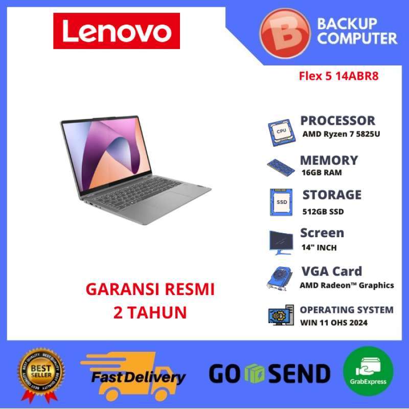 LAPTOP LENOVO IDEAPAD IN Flex 14ABR8 EHID RYZEN 5825U 16GB RAM