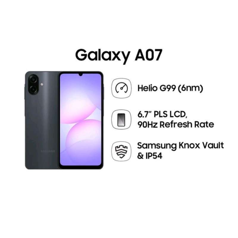 Promo Samsung Galaxy A07 4/64 GB - Garansi Resmi - Black Diskon 9% Di Seller Ucell Cempaka - Aa Cellular, Mall Pulogadung Trade Center Lantai 1 Blok A No.127-132 - Kota Jakarta Timur | Blibli
