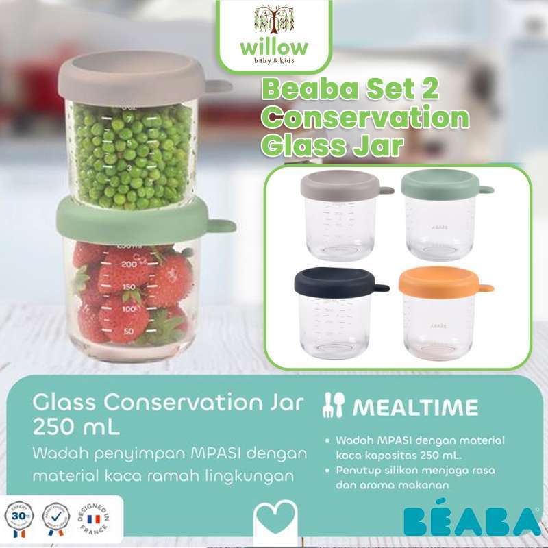 Jual Wadah Penyimpanan Makanan Beaba Set Conv Glass Jar 250ml