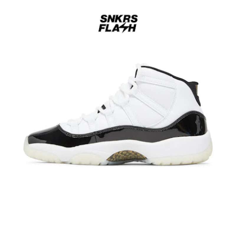 Sepatu Sneakers Pria NIKE AIR JORDAN 11 RETRO DMP GRATITUDE WHITE BLACK  (GS) 378038170