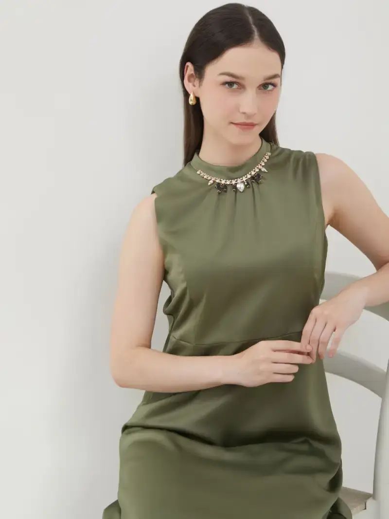 midi dress tanpa lengan Jual Ab758277 Long Pesta Wanita Korea Import Di Seller Amelie Butik - Wijaya Kusuma, Kota Jakarta Barat Urban Exchange Zenaya Olive Green