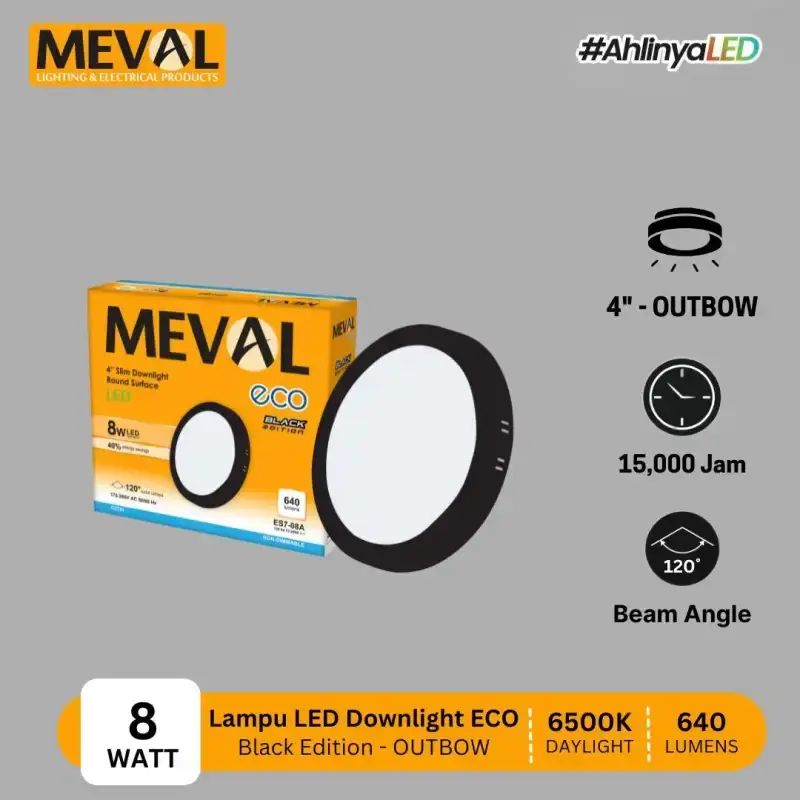 Promo Meval Lampu Led Downlight Eco Model Inbow Dan Outbow - Black ...