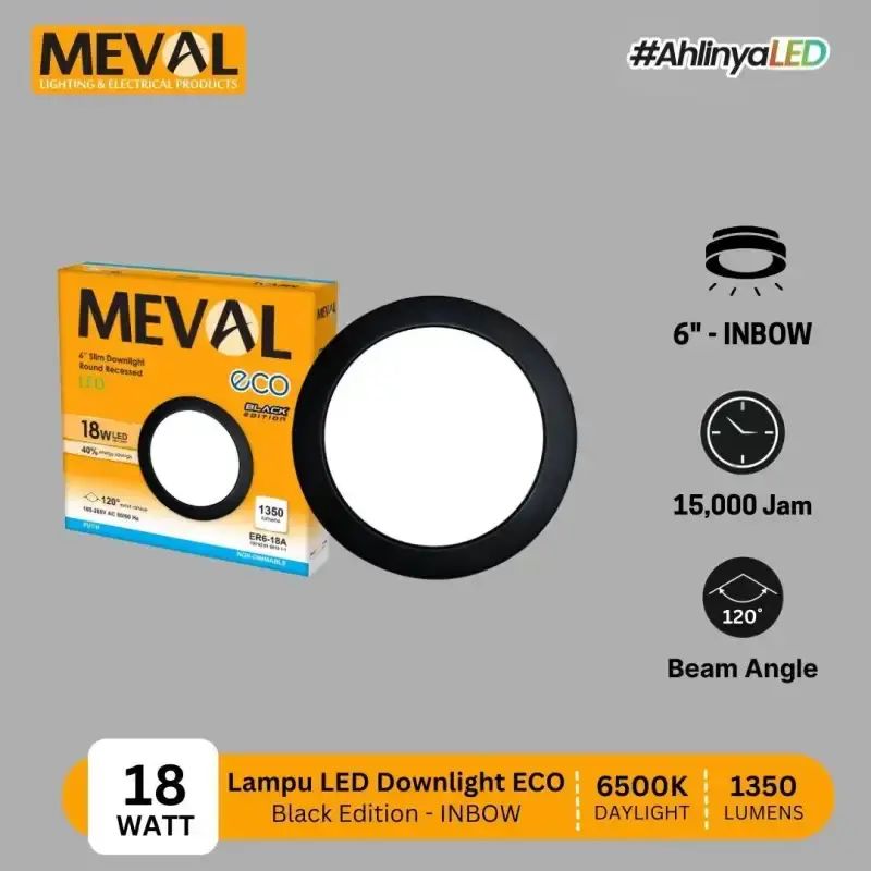 Promo Meval Lampu Led Downlight Eco Model Inbow Dan Outbow - Black ...