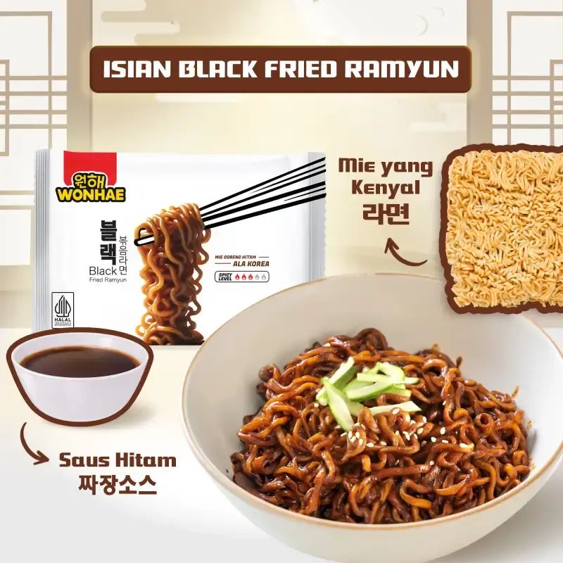Promo Wonhae Black Fried Ramyun [125 Gr] Diskon 11% Di Seller Mujigae ...