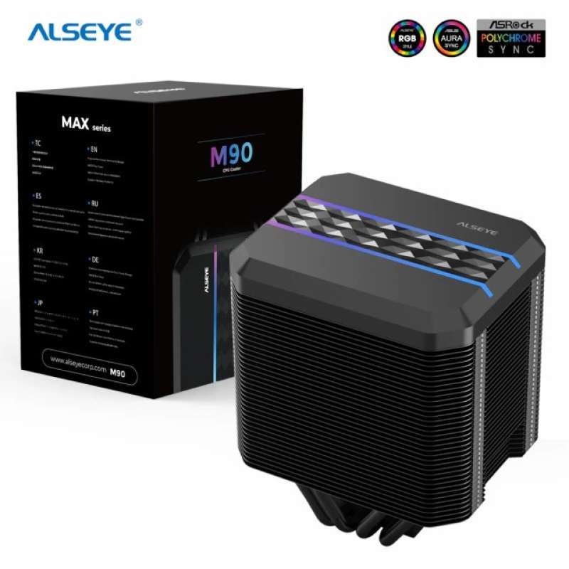 Promo ALSEYE M90 MAX Series PWM 90mm 4 Pin 4 Heat Pipe Cooler support ...