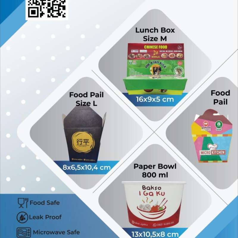Jual Custom Cetak Lunch Box / Food Tray / Paper Bowl / Food Pail di