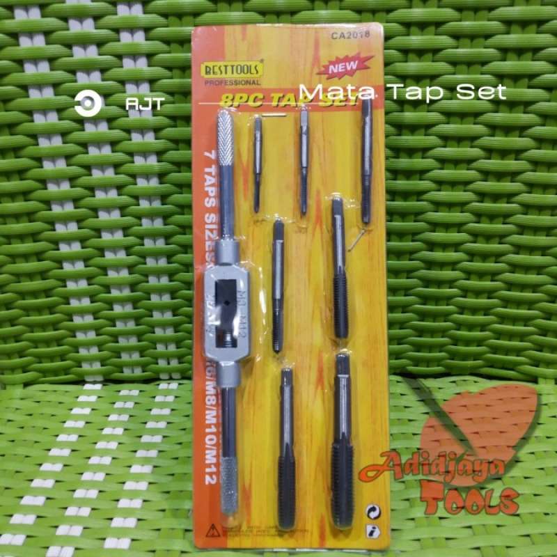 Promo Mata Tap Set 8 Pcs, Hand Drill Tap, Mata Bor Pembuat Ulir Drat