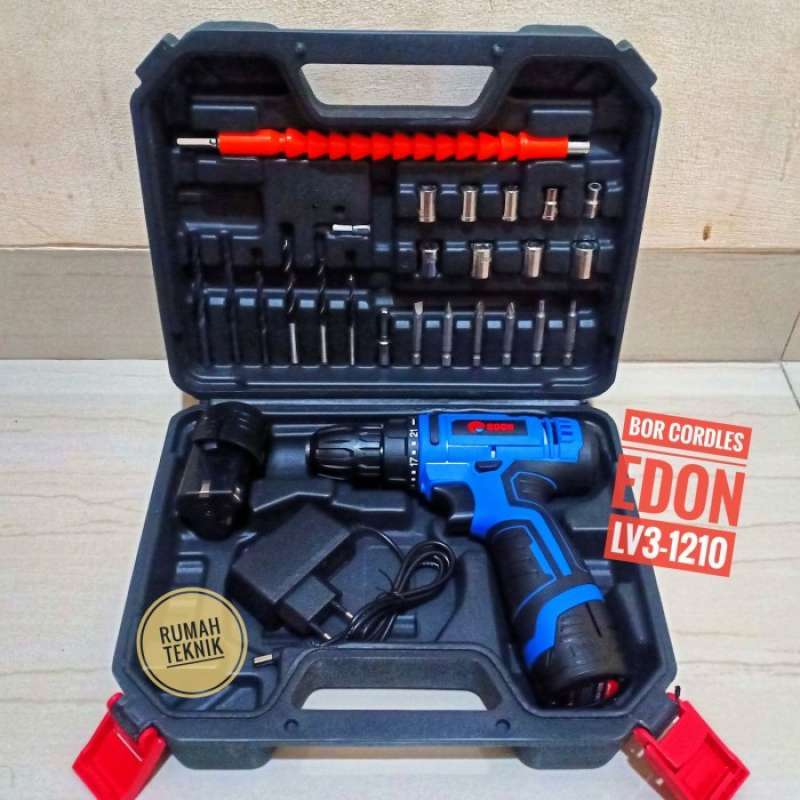 Promo Edon Bor Cordles Lv3-1210 12Volt Bor Cas Edon 12V Bor Baterai ...