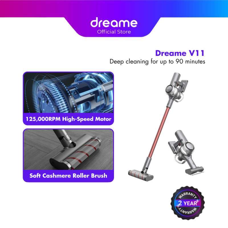 Jual Dreame V11 Cordless Stick Vacuum Cleaner Handheld 25kPa OLED