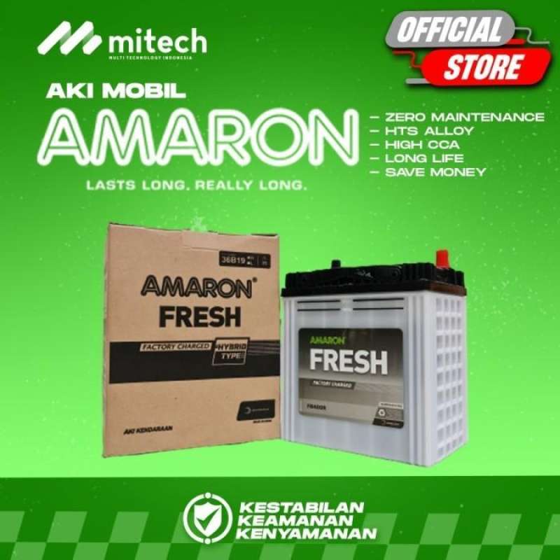 Jual Aki Mobil Daihatsu Sirion NS40ZL / 36B19L Amaron FRESH 12V / 35Ah