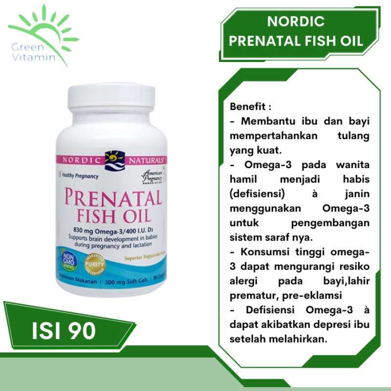Promo Nordic Naturals Prenatal Fish Oil Dha Omega 3 Vitamin D3 Bpom 90