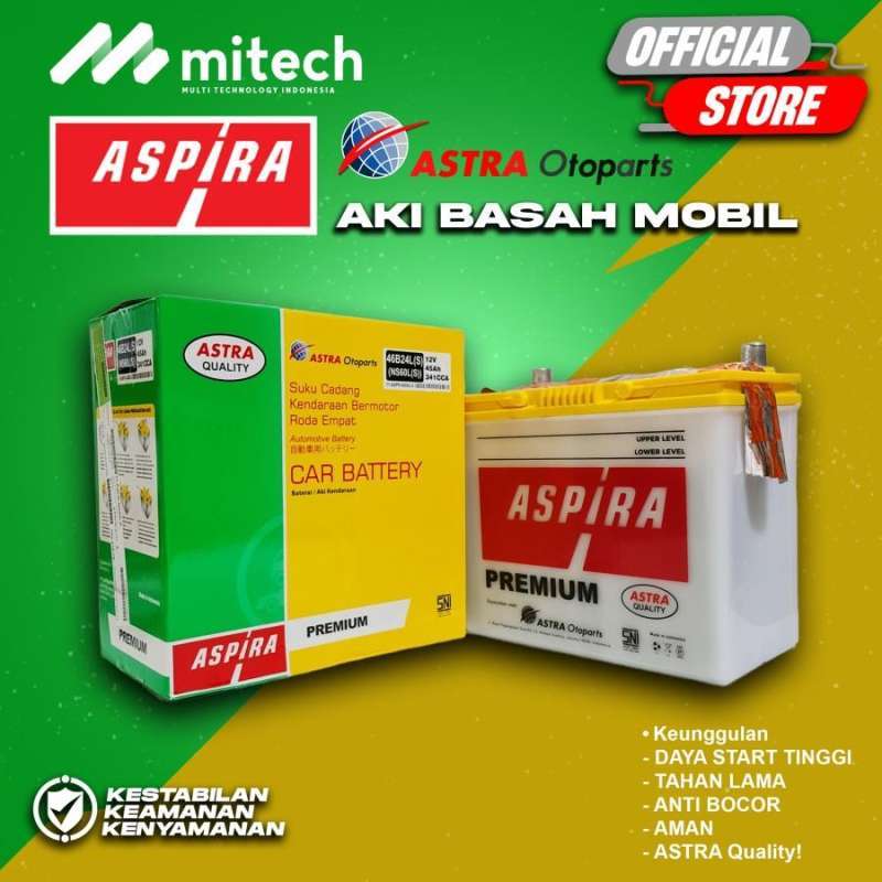 Jual Aki Mobil Toyota Sienta Aspira Astra NS60LS Aki Basah 12V 45Ah di