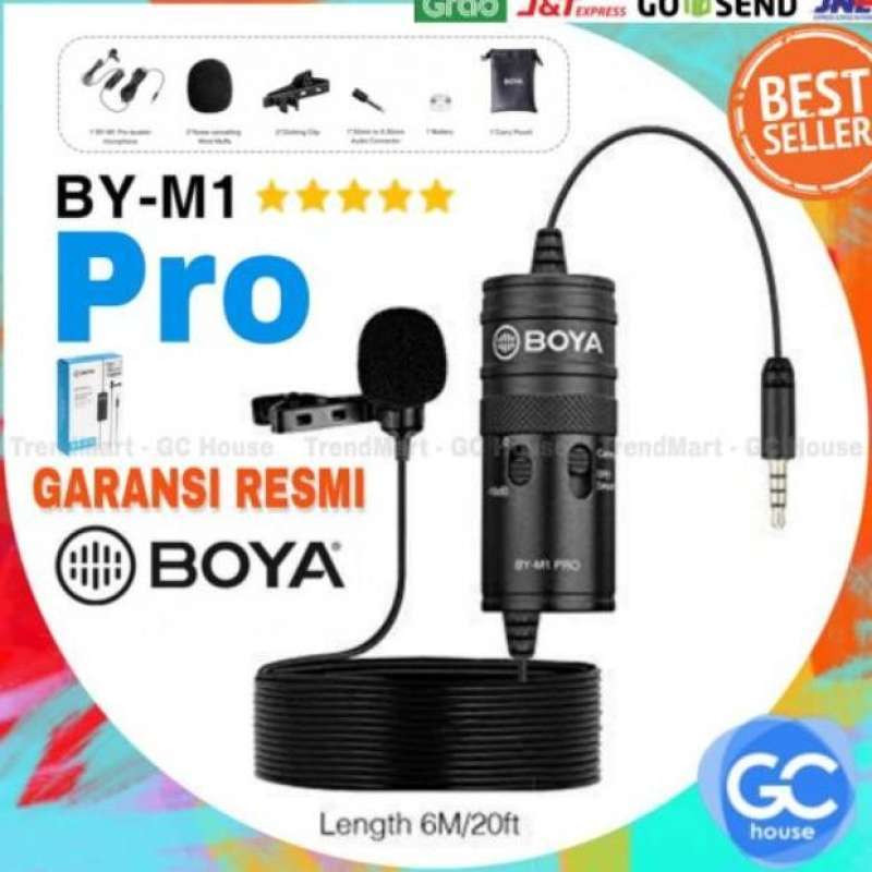 Promo new!!! Boya BY M1 PRO mic Lavalier Microphone Clip on Vlog Kamera Diskon 23 di Seller