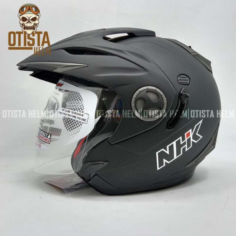 Jual Helm Half Face Nhk Aviator Solid Black Doff Hitam Matte Dof Dop