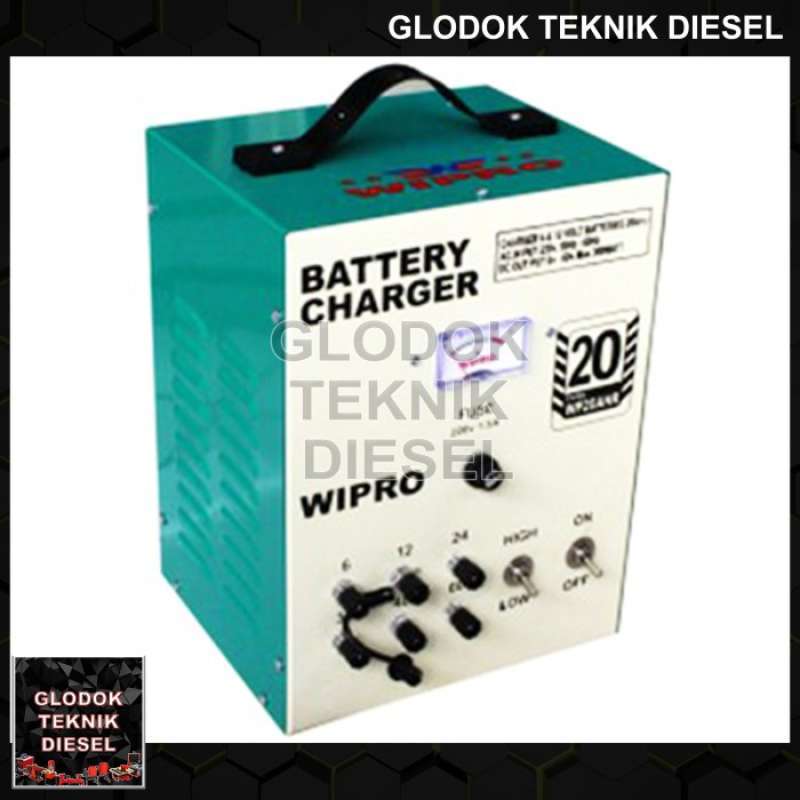 Promo WIPRO Charger Aki Mobil Motor 20 A Battery Charger 20 AHR Cas Aki