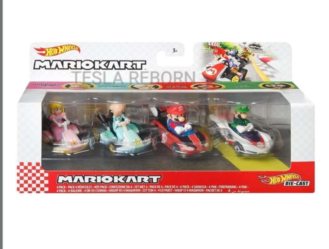 Jual Hotwheels Hot Wheels Mario Kart 4 Pack Rosalina Peach Mario Wild