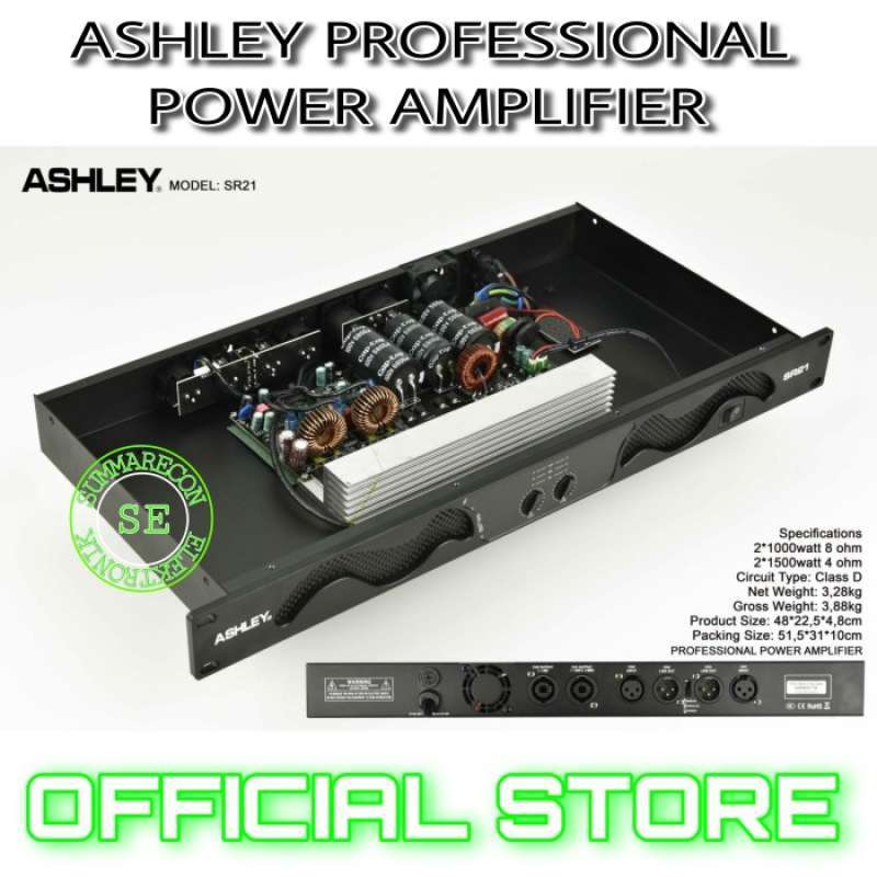 Promo Power Amplifier 2 Channel Original Ashley Sr21 Power Amplifier