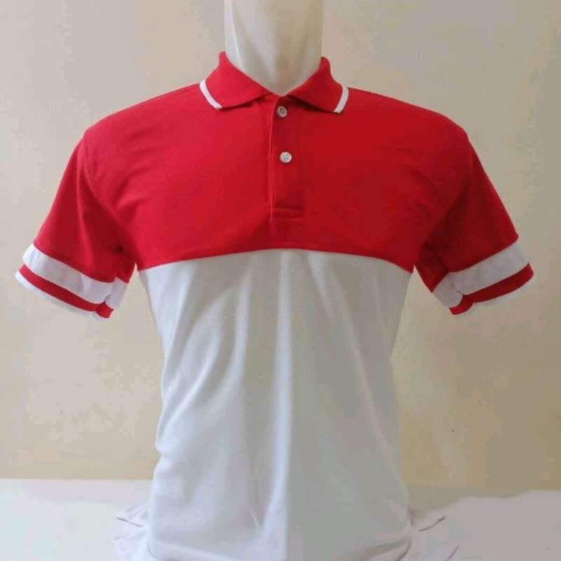 Jual Polo Shirt Merah Putih Indonesia Polos / Kaos Kerah Timnas ...
