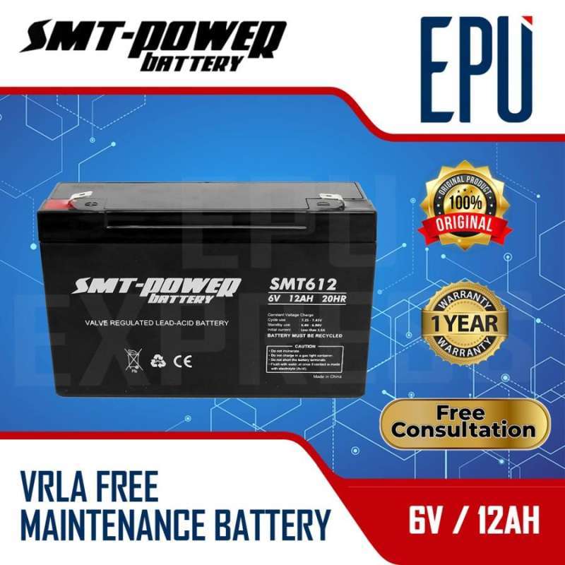 Promo Aki Kering SMT 6V 12AH Baterai Timbangan VRLA Batere Aki Mainan