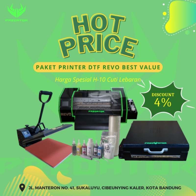 Promo PREDATOR REVO BEST VALUE (PRINTER DTF+OVEN+MESIN PRESS ) Diskon
