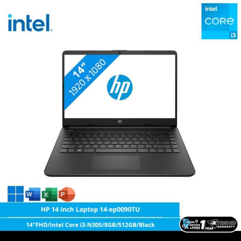 Jual HP 14 inch Laptop 14-ep0090TU [14FHD/Intel Core i3-N305/8GB/512GB ...