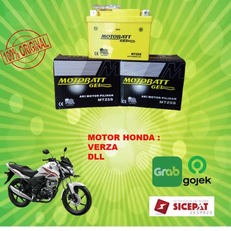 Promo Aki Motor Honda Verza Mtz5S Accu Kering Gel Motobatt Diskon 23%