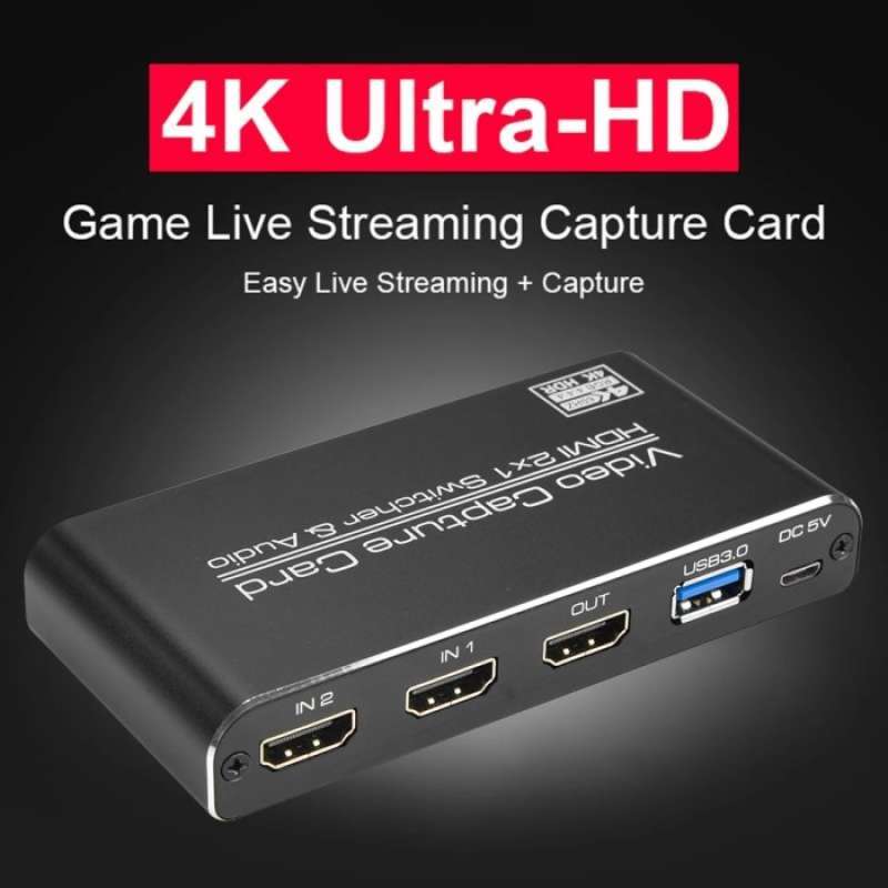 Promo Hdmi Switcher 2x1 4k Audio Video Capture Card Usb 3.0 Support