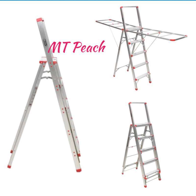 Promo Krisbow Tangga Aluminium Fungsi Jemuran 5 Step Ladder Drying Rack ...