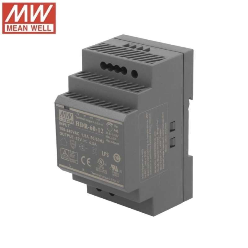 Promo HDR6012 DIN RAIL POWER SUPPLY MEANWELL 4.5A 12VDC Diskon 23