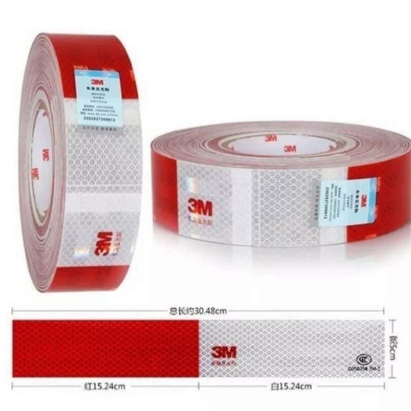 Promo Lakban 3m Merah-putih / Sticker 3m Scotchlite Reflective 2inx45m ...