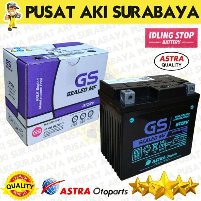 Promo Garansi Resmi Gs Astra Gtz6V Original Accu Kering Mf Motor Nmax